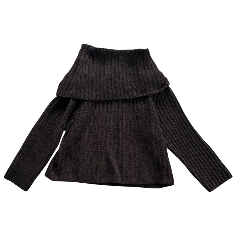 Mara Hoffman Cashmere Wool Chocolate Brown Chunky Knit Sz XS Quiet Luxury